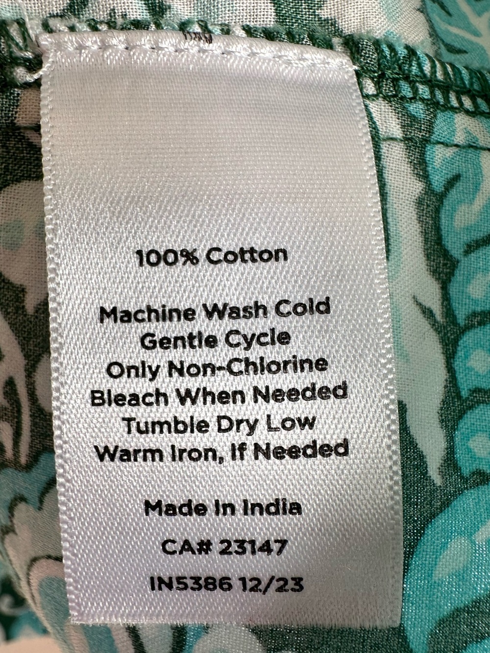 Talbots Floral Button Down Shirt Blue Green Size XL Lightweight Summer Colorful - Picture 6 of 6